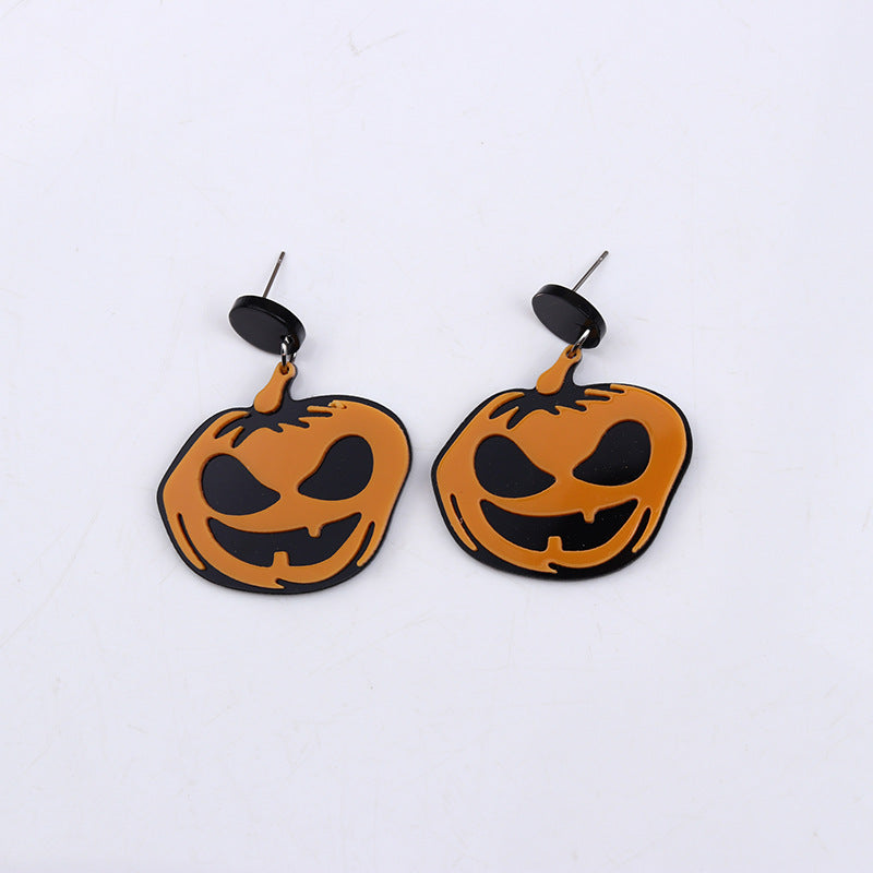 Acrylic Halloween Pumpkin earrings (Minimo de Compra 2) MYA-DuA033