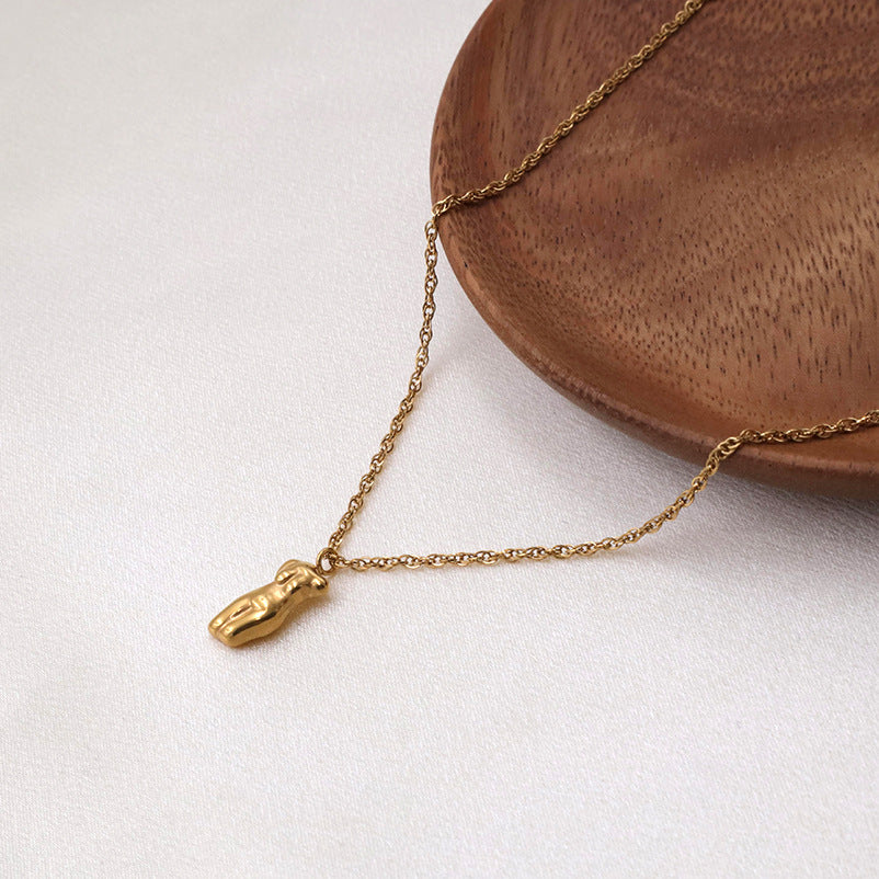 Stainless steel gold-plated geometric necklace MYA-XuanJ034