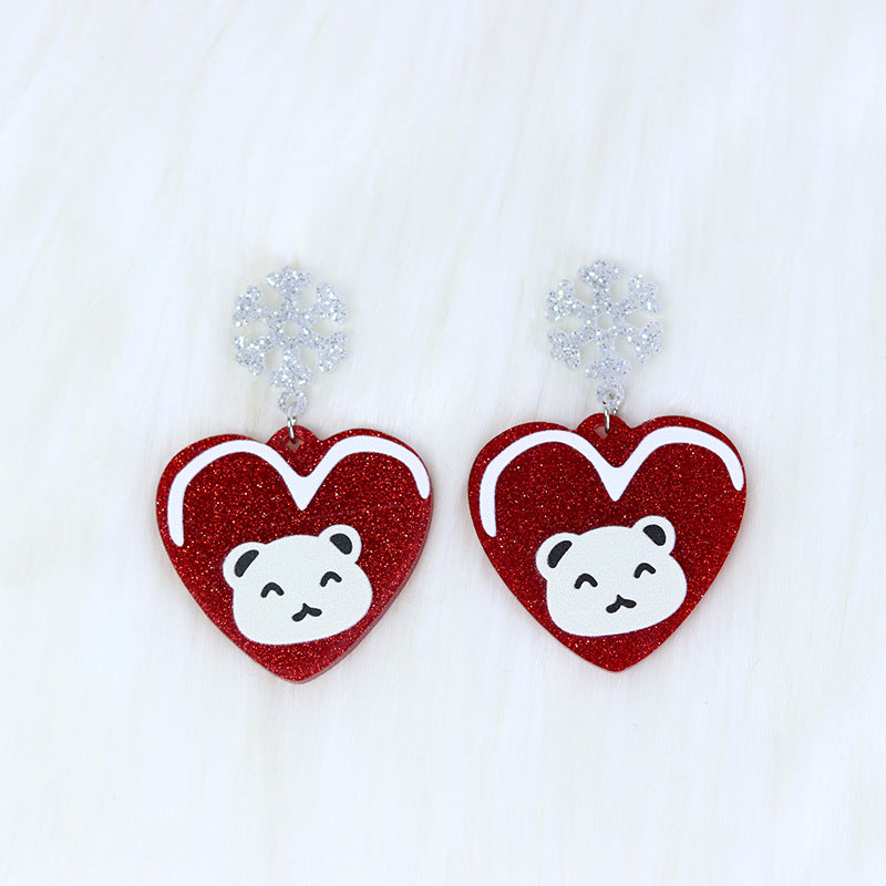 Alloy New Christmas Elk Snowflake Earrings (Minimo de Compra 2) MIC-DuA057