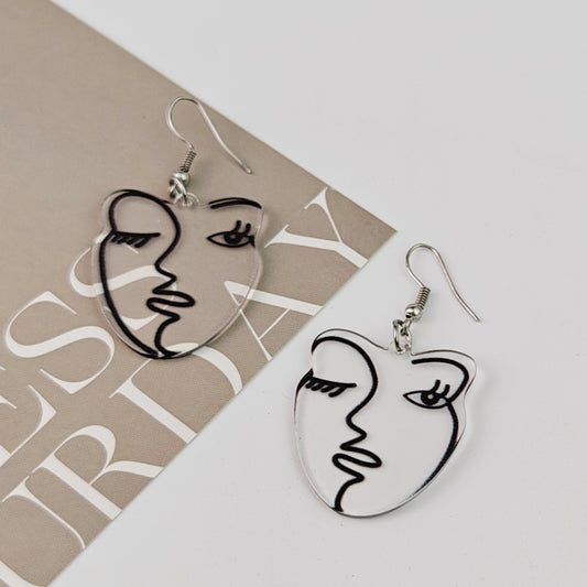 Alloy acrylic abstract hollow earrings MIC-JunJ003