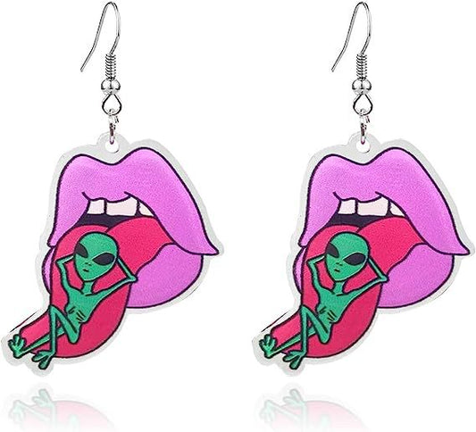 Acrylic Cute UFO Space Earrings (Minimo de Compra 5)  MYA-MingX009