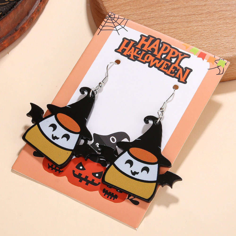 Acrylic Pumpkin Candy Little Devil Earrings (Minimo de compra 5) MYA-ManT038