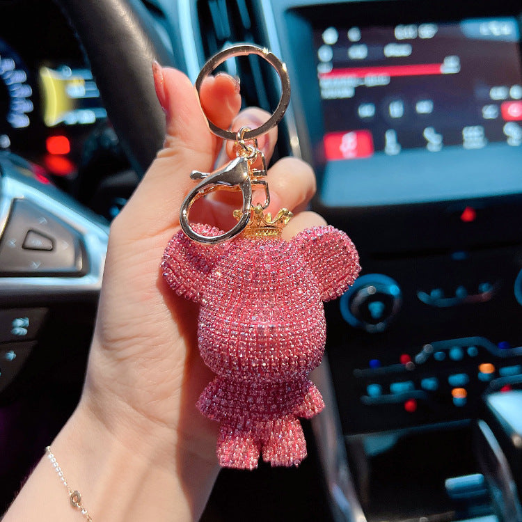 Diamond cartoon big bear keychain  （Minimo de compra 2） MYA-LianX012