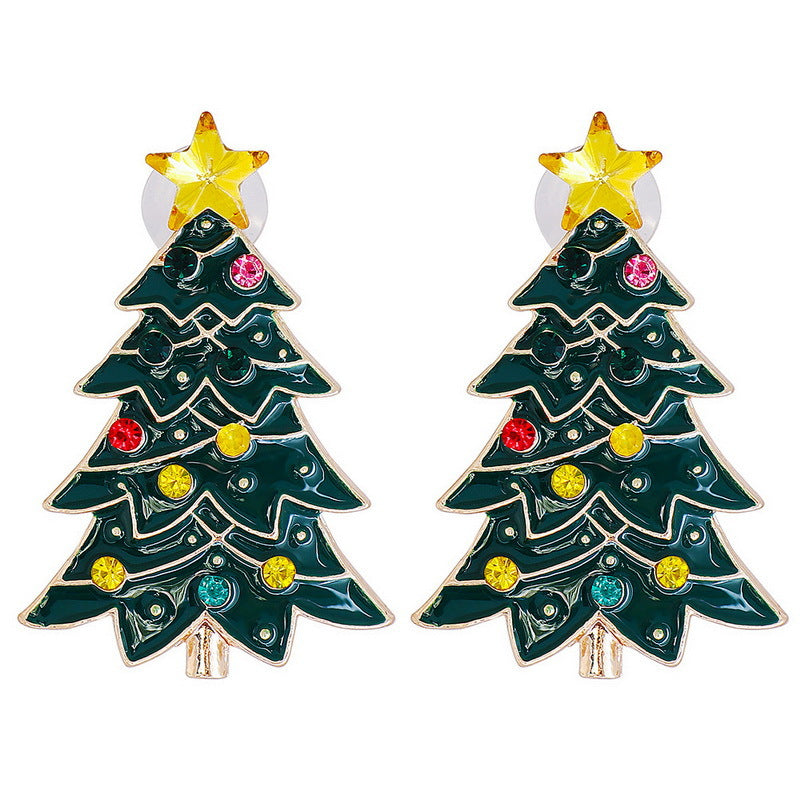 Alloy Santa Claus Bell Snowflake Earrings (Minimo de Compra 2)  MIC-JueH014