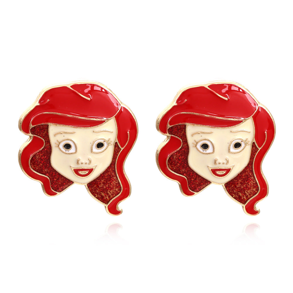 Alloy diamond inlaid cartoon character earrings MIC-ManY034