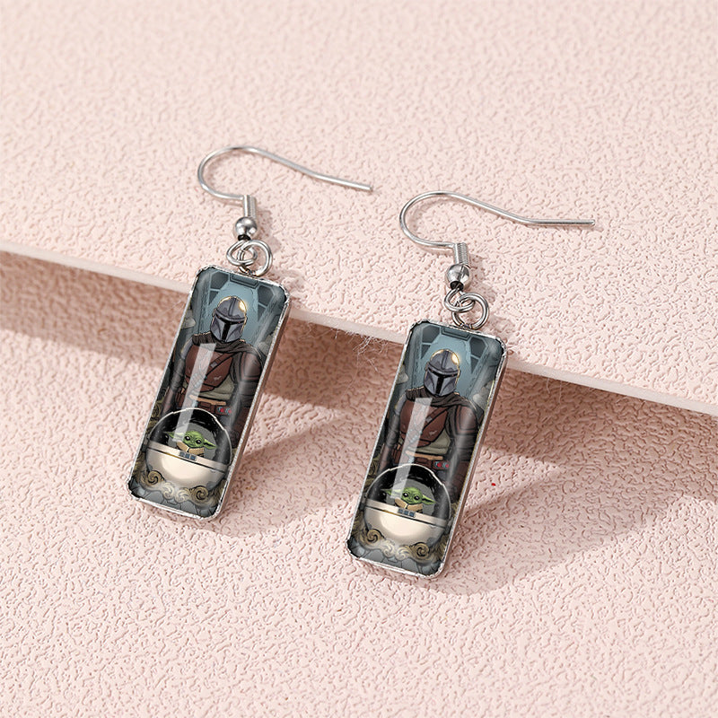 Alloy Star Wars Mandalorian Earrings (Minimo de compra 5) MIC-XiangL068