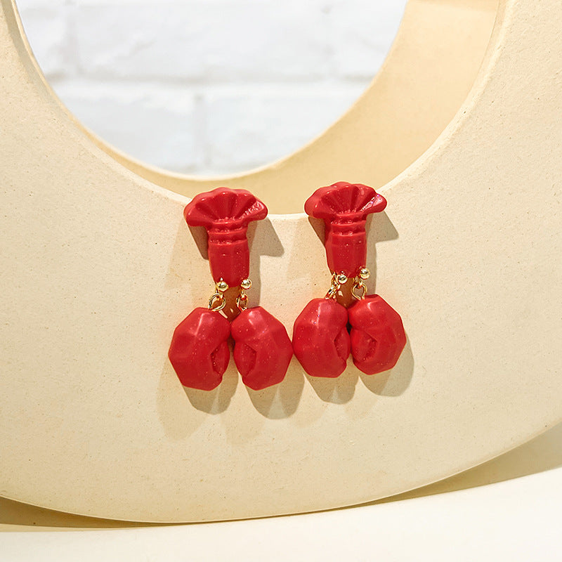 Alloy crab crayfish earrings MIC-MDD146