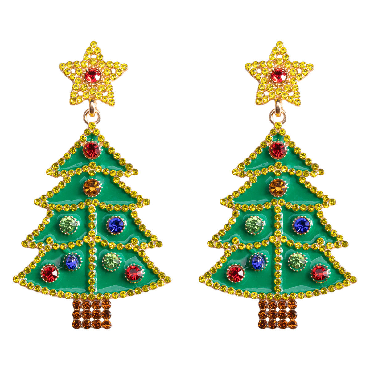 Alloy Christmas Tree Bell Earrings (Minimo de Compra 2) MIC-DWKM006