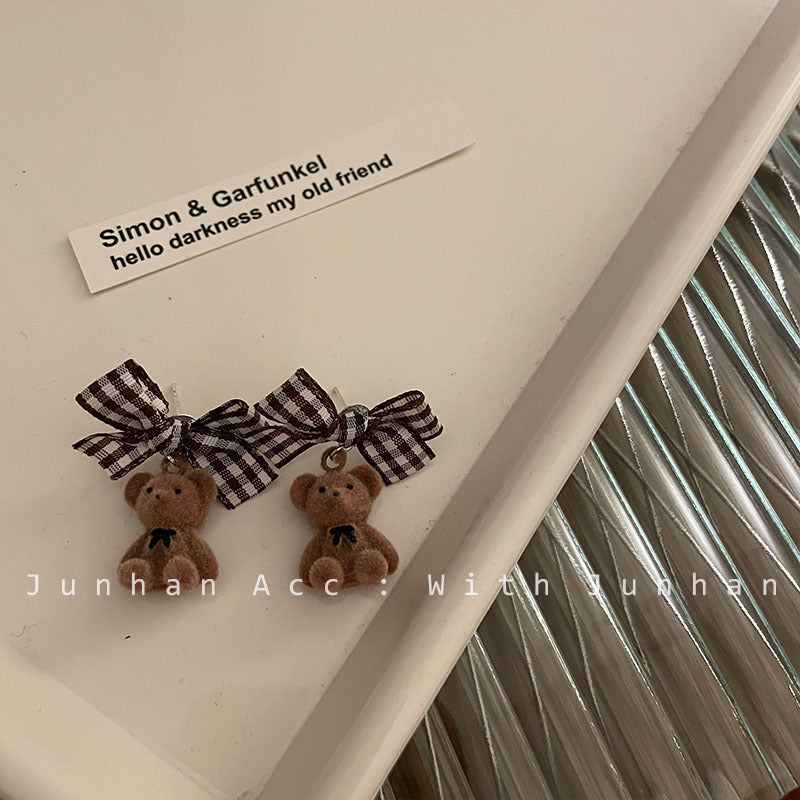 Acrylic coffee bear earrings MIC-JunH001