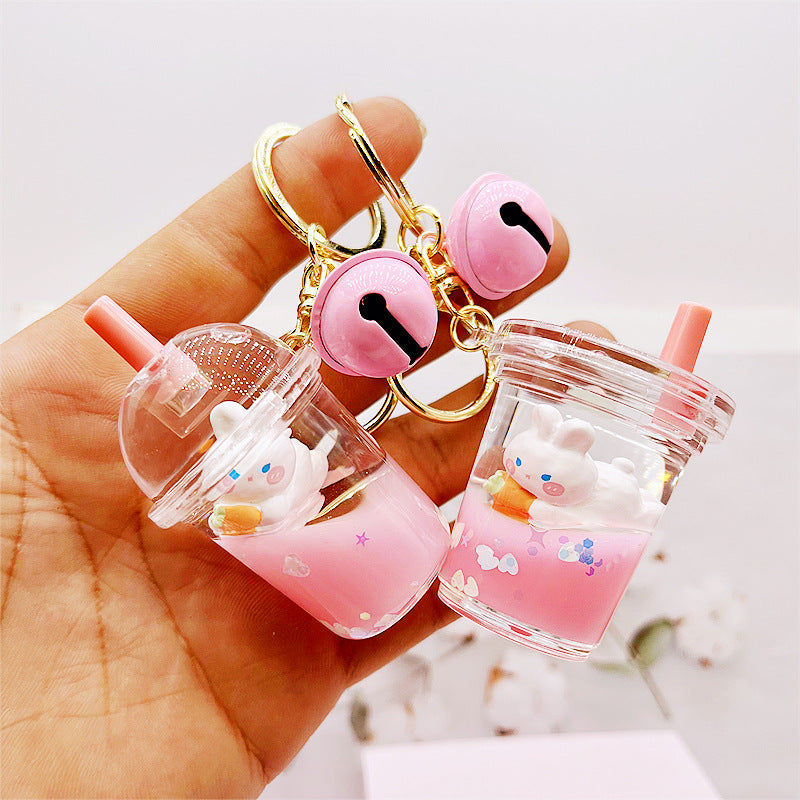 PVC cartoon carrot rabbit oil in keychain MYA-DMF008