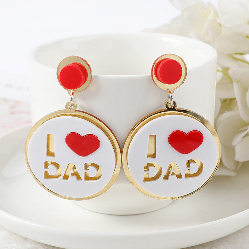 Acrylic Embossed Mother's Day Earrings (Minimo de Compra 2) MIC-YouY012