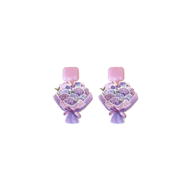 Alloy Love Flower Bundle Earrings (Minimo de compra 2) MIC-FengM009