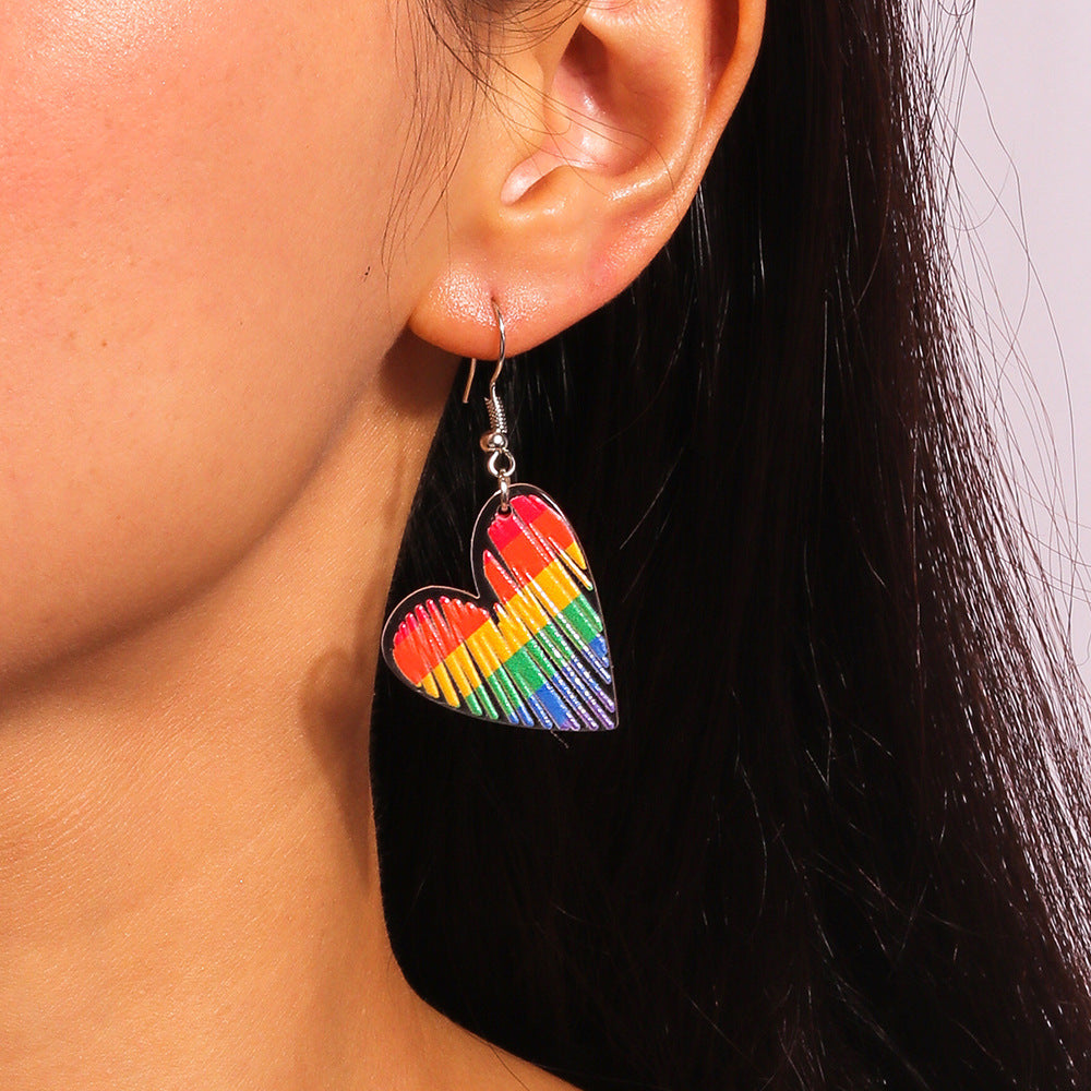 Acrylic Rainbow Cloud Earrings (Minimo de Compra 2) MYA-YueS005