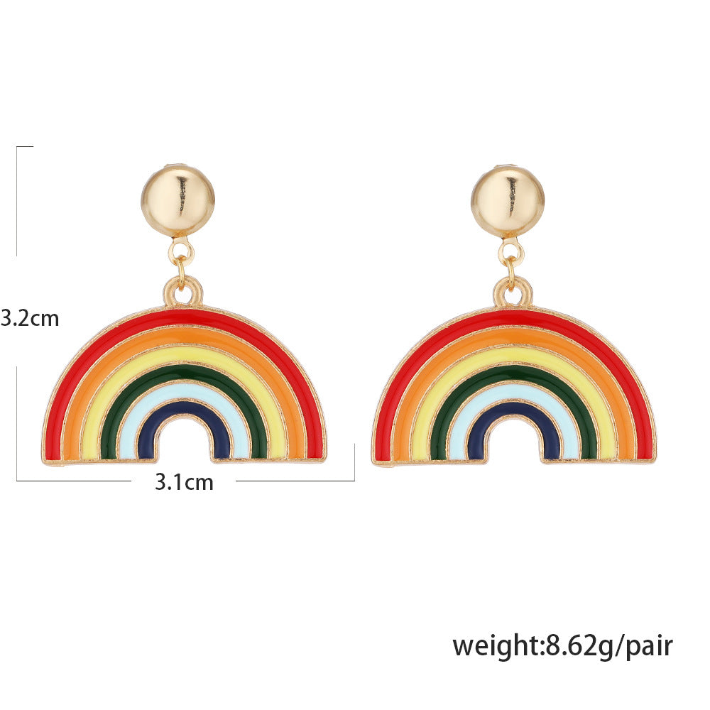 Acrylic cartoon rainbow earrings (Minimo de compra 2) MYA-YiD033