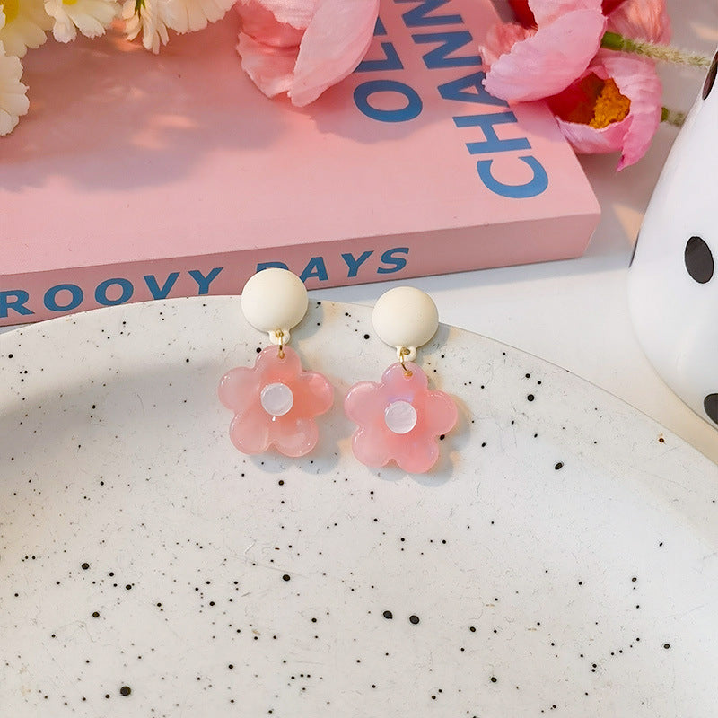 Alloy macaron pink earrings (Minimo de Compra 5) MIC-JiuY062