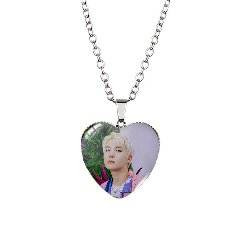 Alloy Time Gem Heart Necklace MIC-XiangL034