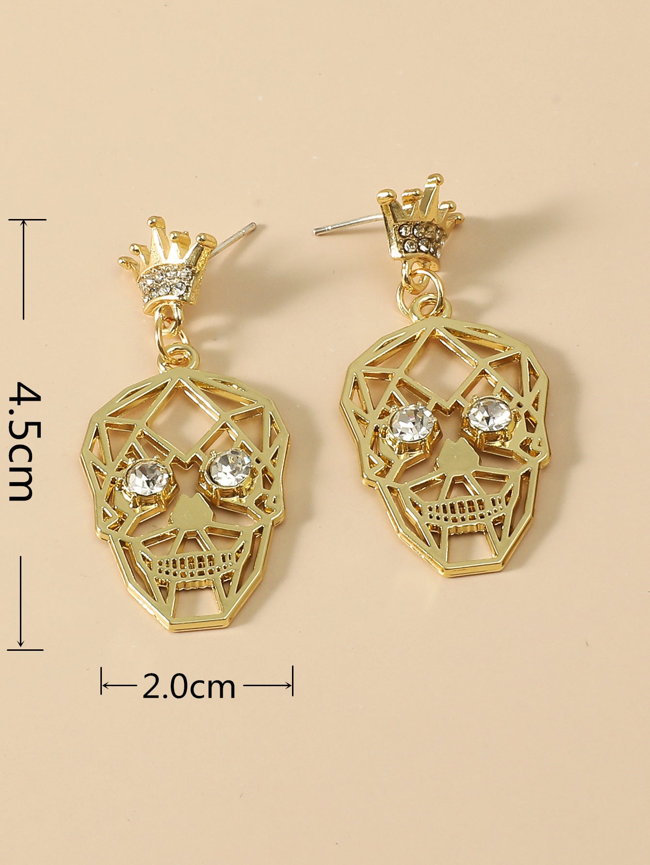 Acrylic hollow skull head with diamond earrings (Minimo de Compra 2) MYA-QiShang002