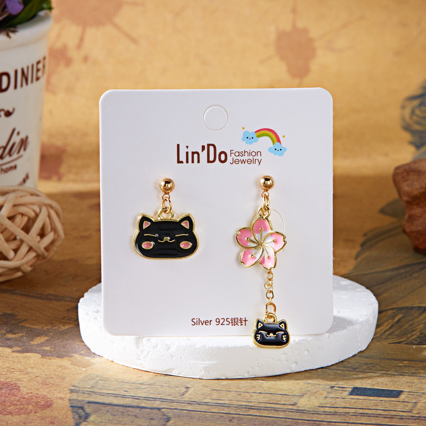 Alloy new cute cat earrings MYA-ChuY003