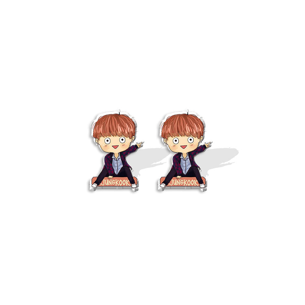 Acrylic BTS bulletproof youth group earrings (Minimo de compra 5) MYA-XiangL053