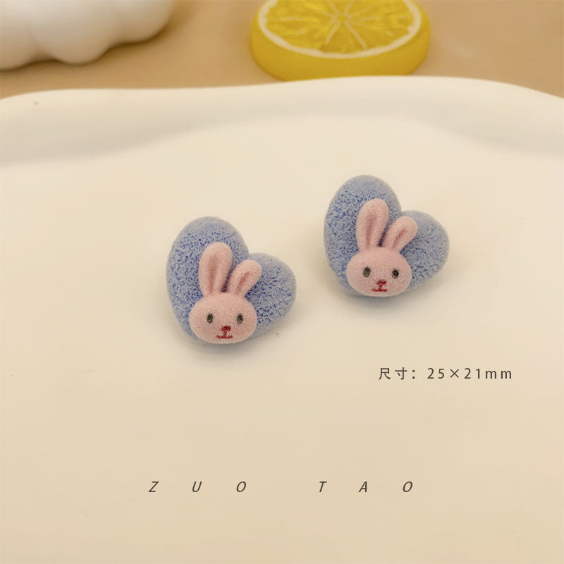 Flocking New Love Flower Earrings MIC-XingW005