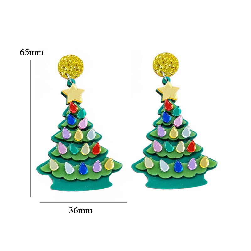 Acrylic Christmas tree earrings MIC-XueP185