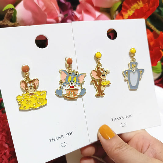 Alloy cat and mouse earrings MYA-XingJ097