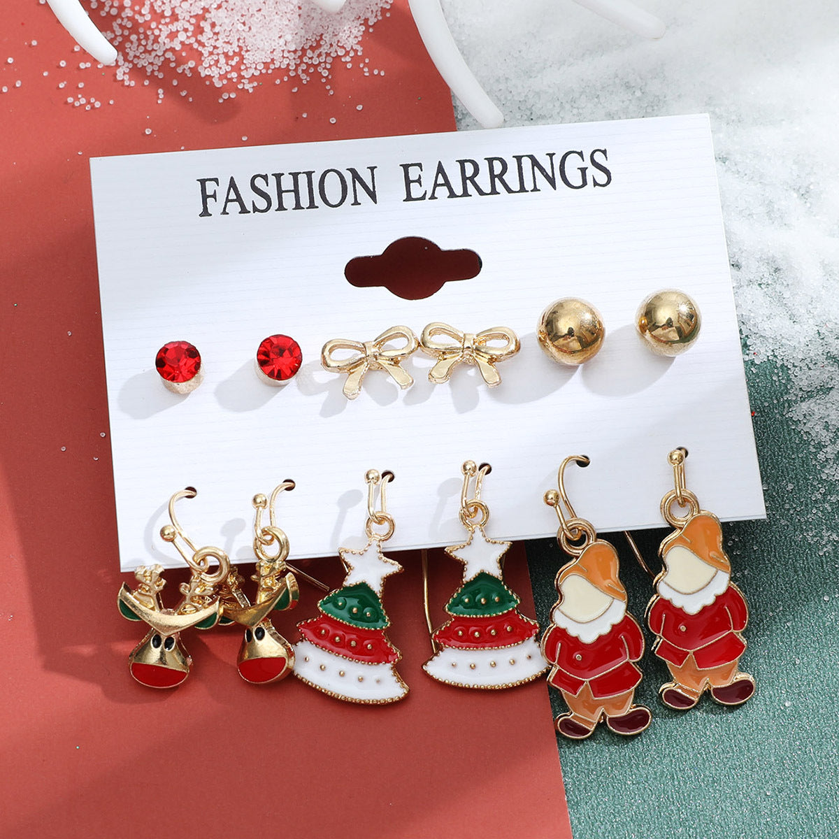 Alloy Christmas Snowman Crutch Earrings (Minimo de Compra 2) MIC-MiaoY096