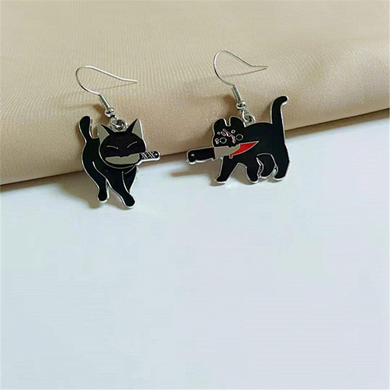 Alloy niche cat pumpkin earrings MIC-AiM016