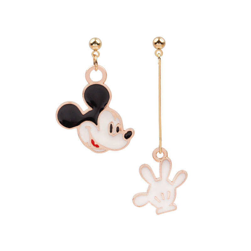 Alloy asymmetric cute mouse earrings （Minimo de compra 2） MYA-FuZ003