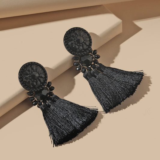 Acrylic Long Tassel Earrings (Minimo de compra 2) MIC-GanL014