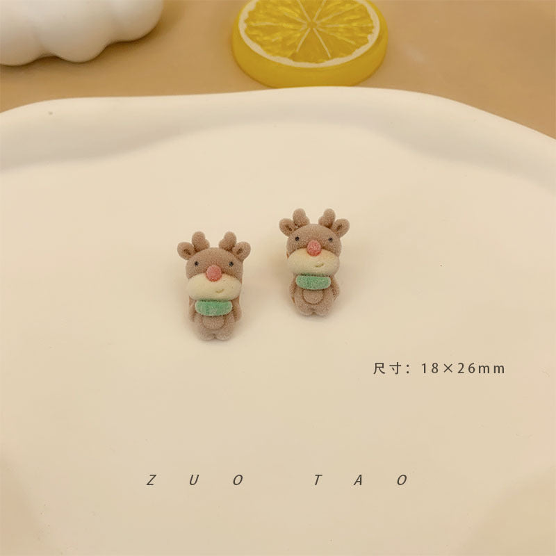 Flocking New Love Flower Earrings MIC-XingW005