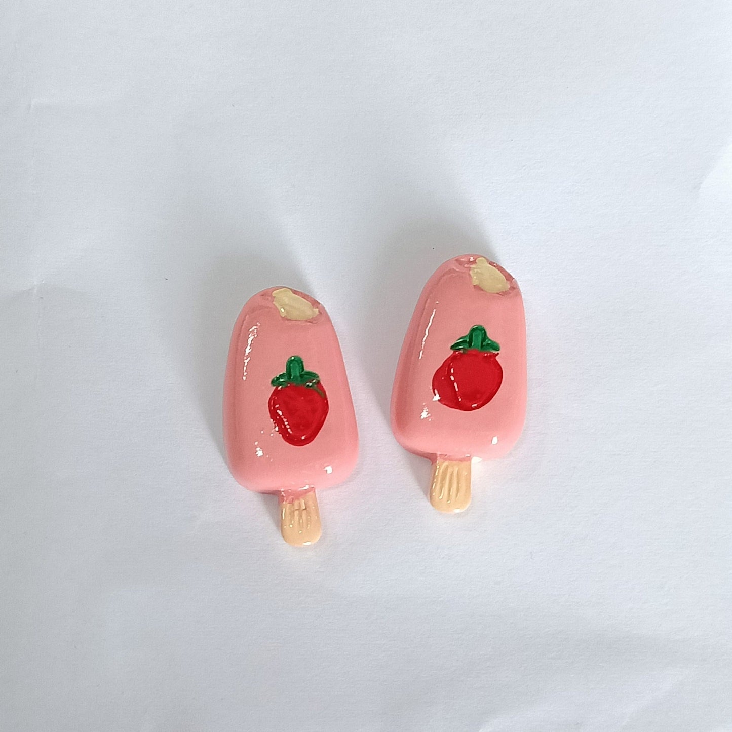 plastic popsicles strawberry earrings MISUI007