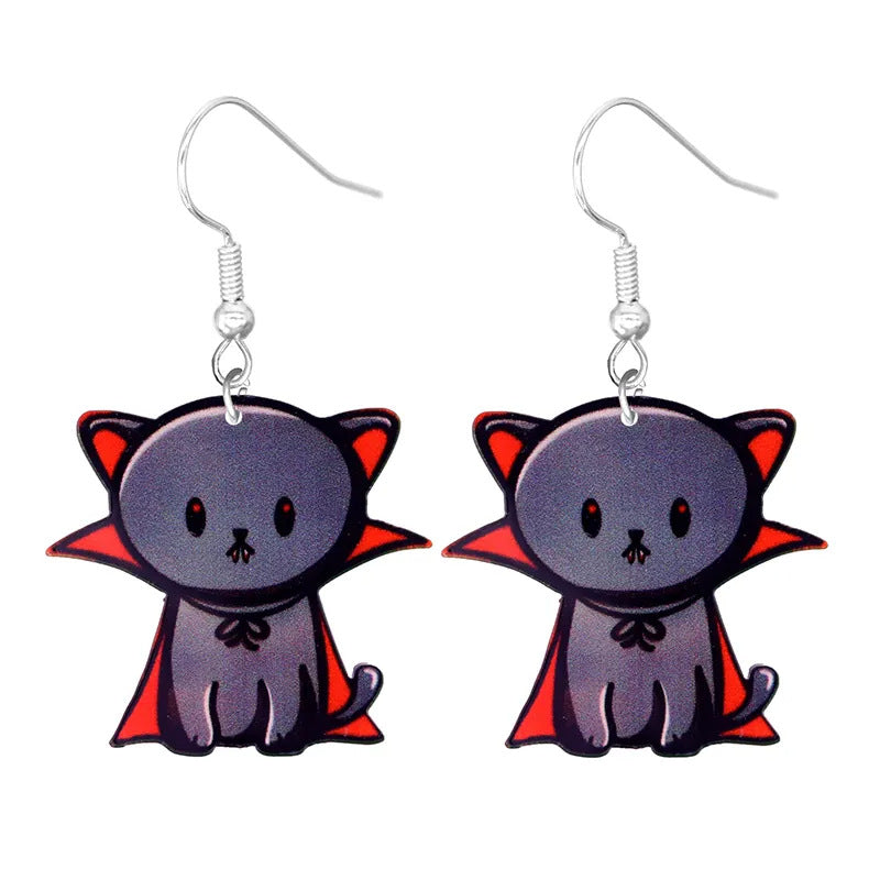 Acrylic cartoon pumpkin figurine earrings (Minimo de Compra 10)  MIC-YuQ002