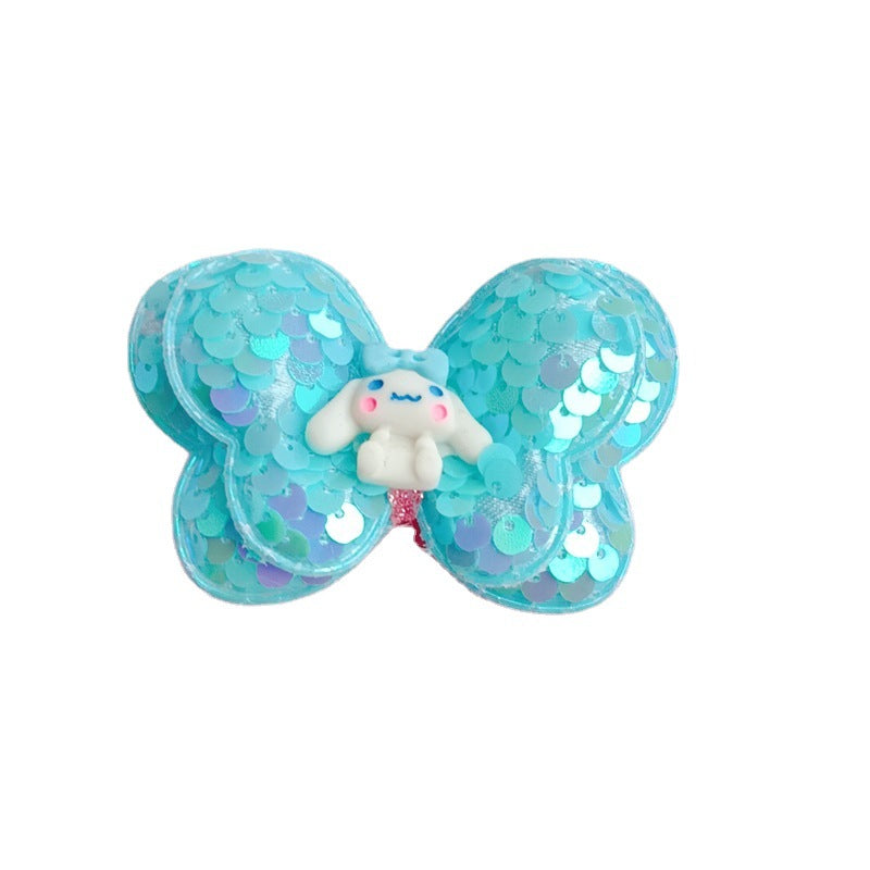 Resin cartoon sequin bow hair clip (Minimo de compra 12) MYA-ZiZ014