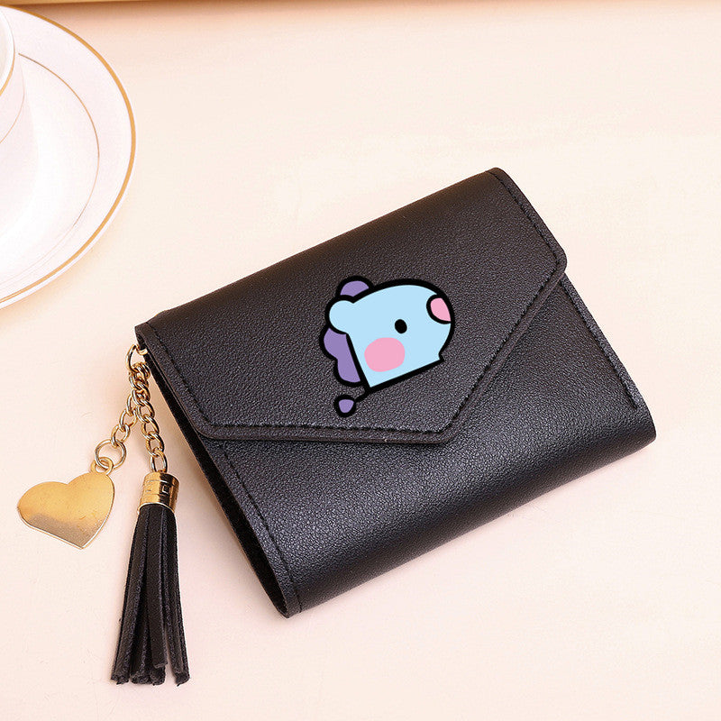 PU card bag tassel short wallet MIC-XingY016