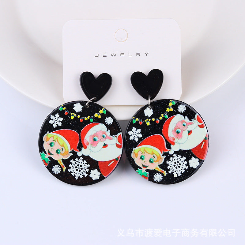 Acrylic Christmas Cartoon Gift Socks Earrings MIC-DuA099