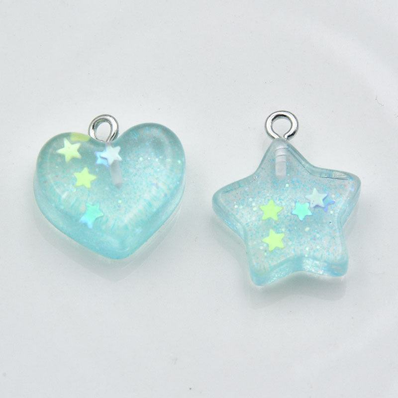 Resin glitter glitter heart accessories MIC-HuiX005