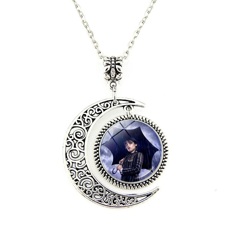 alloy vintage moon hollow necklace MIC-ES-JiaY001