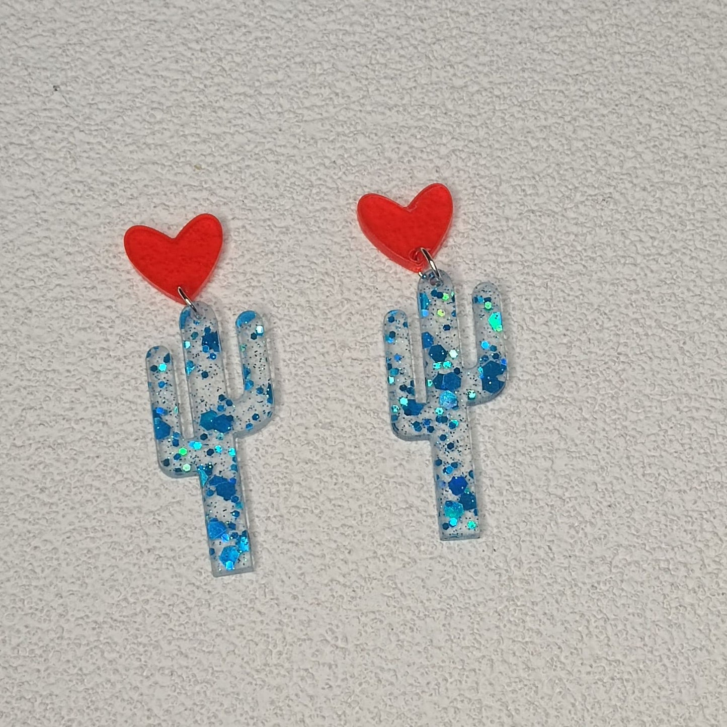 Acrylic cactus heart earrings MIC-JiuT010