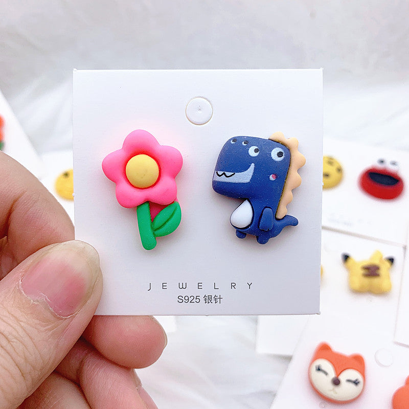 Resin cartoon small animal earrings  (Minimo de Compra 2) MIC-ShiJ002