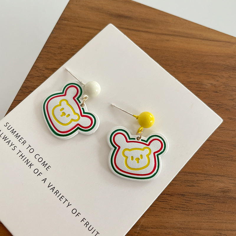 Alloy cartoon rainbow bear ear clip (Minimo de Compra 2) MIC-ShangY016