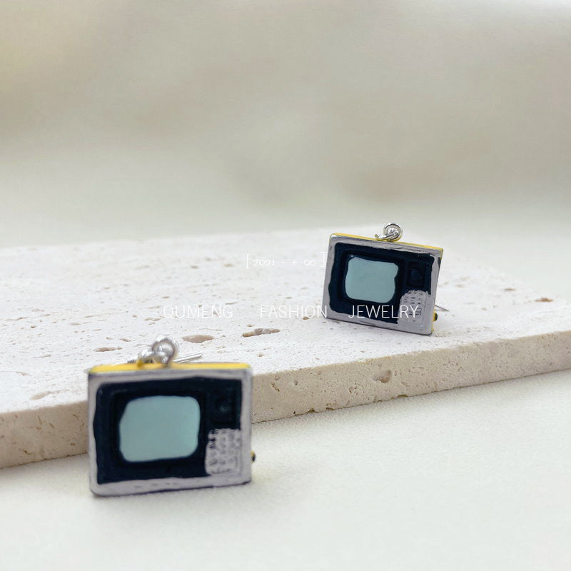 Alloy acrylic telephone and television radio earrings MYA-OuG104