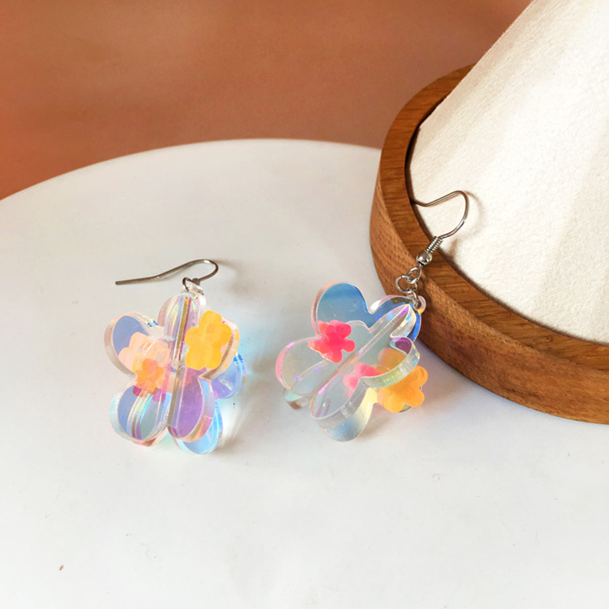 Acrylic exaggerated flower earrings MIC-JianL010