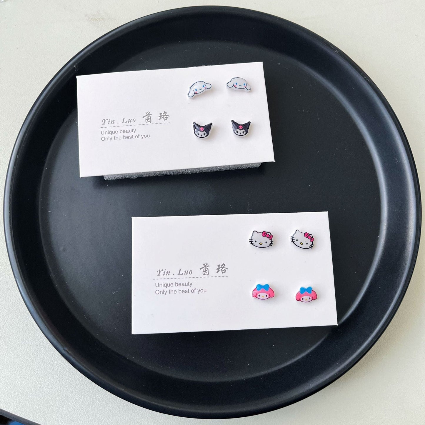 Plastic Needle Stud Earrings Student Cartoon Earrings Earrings Hypoallergenic SHanP001