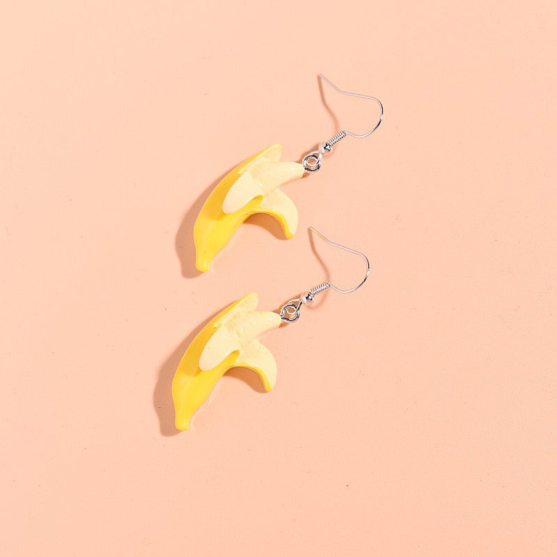 Resin mini banana earrings MIC-XunT003