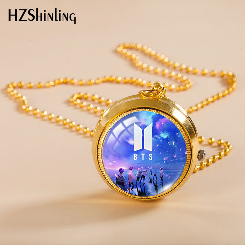 Alloy Time Gem Rotating Flip Necklace MIC-XiangL036