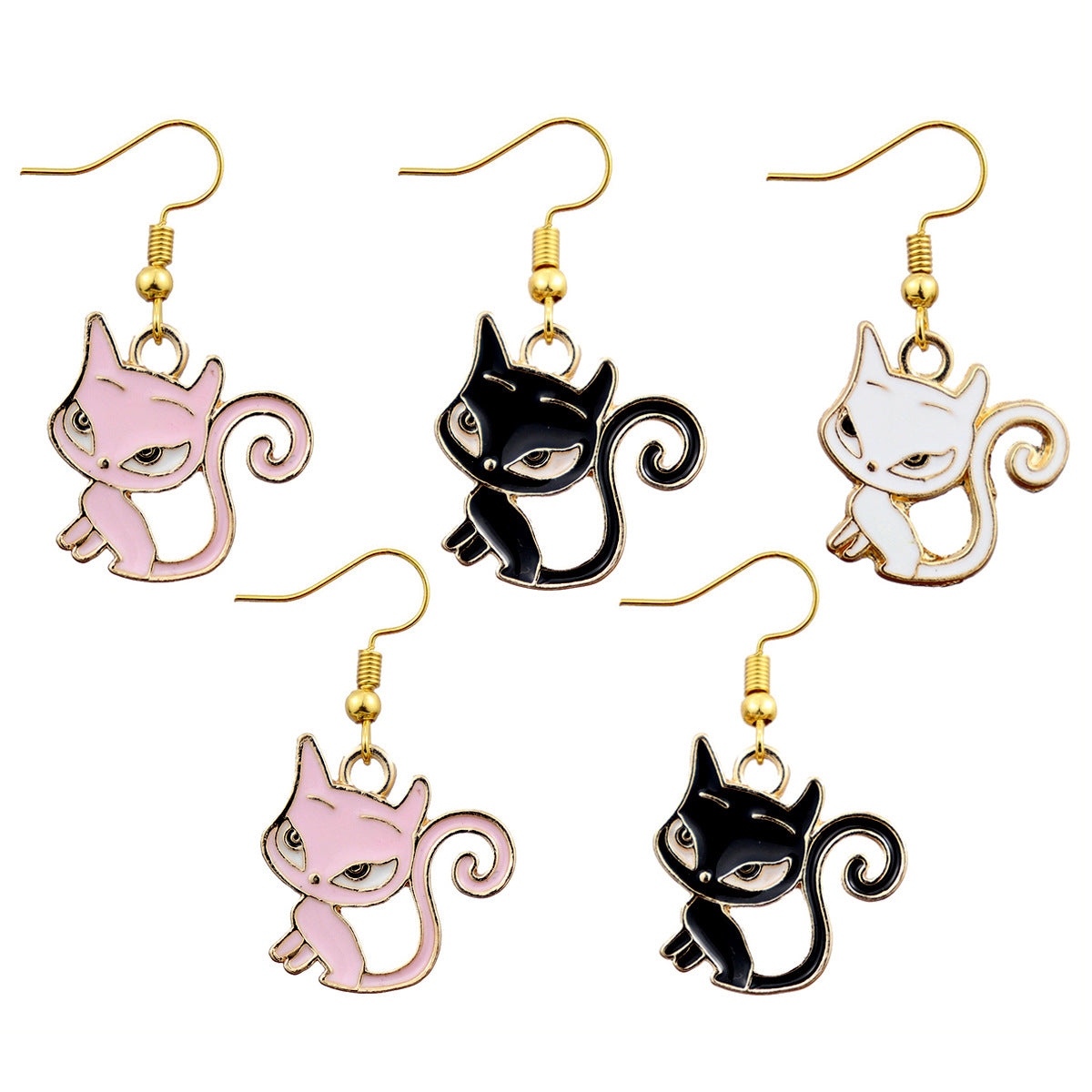 Acrylic animal kitten earrings MIC-NiQ038