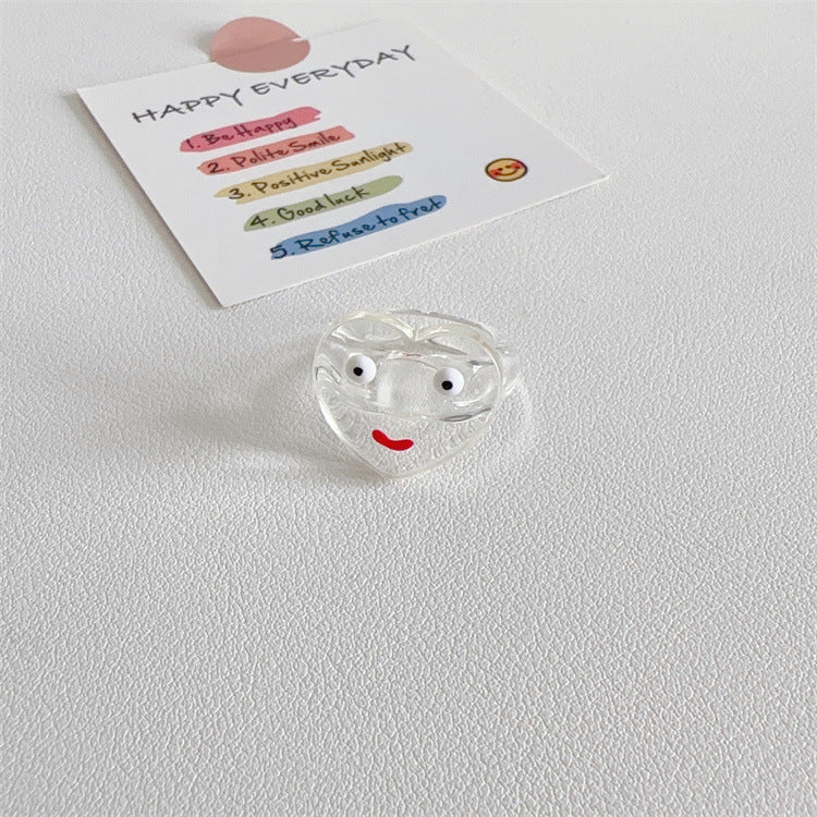 Resin Sweet Smiling Face Cat Ring MIC-WWHM033