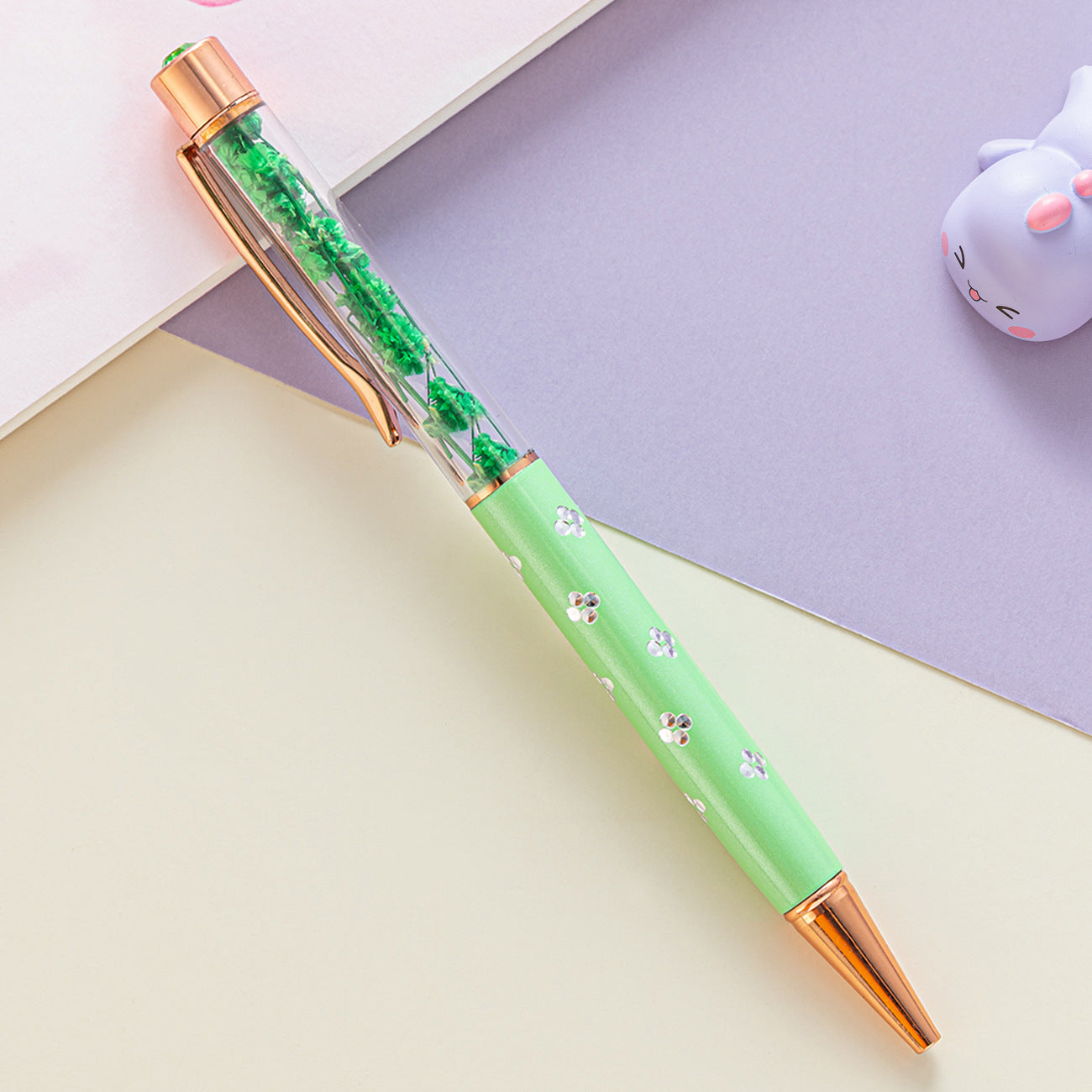 Ballpoint Pen Metal Dried Flower Gel Pen HongD002