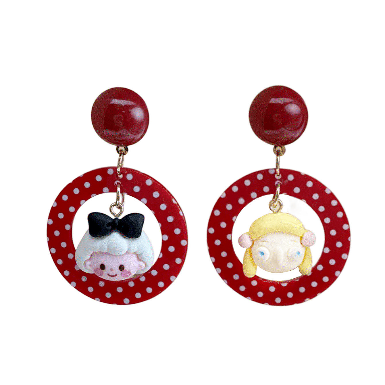 Alloy resin cute hollow earrings (Minimo de compra 5) MIC-AoY016